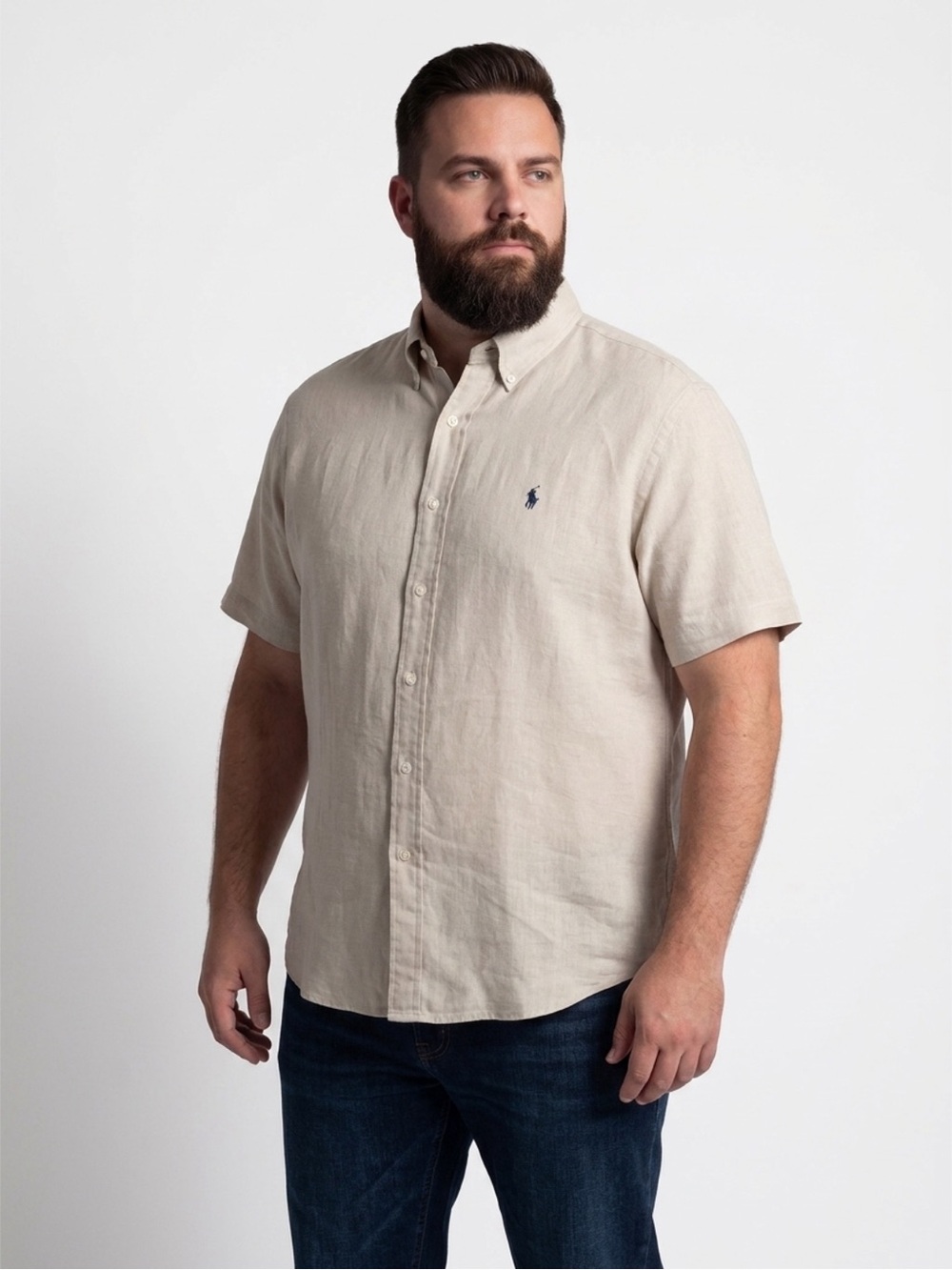 Polo Ralph Lauren Blake Linen Short Sleeve Shirt Beige